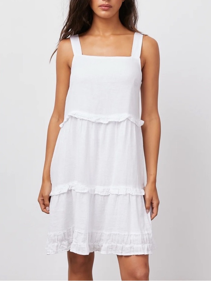Rails White Sandy Linen Blend Dress Size S